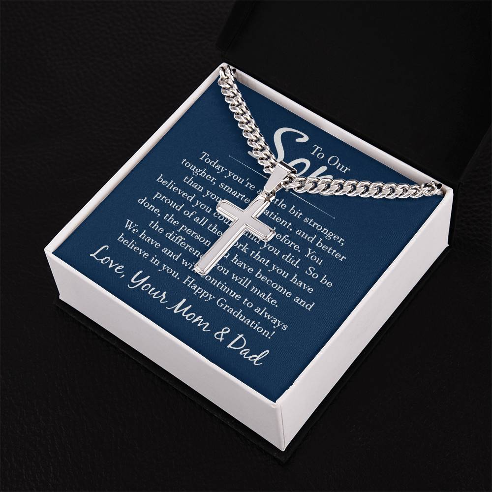 Personalized Steel Cross Necklace on Cuban Chain - Ultimate Online Marketplace