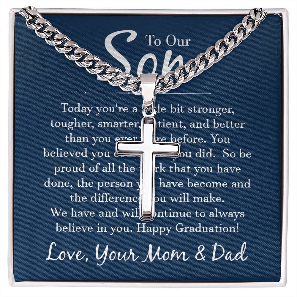 Personalized Steel Cross Necklace on Cuban Chain - Ultimate Online Marketplace