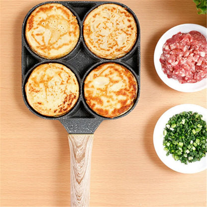 Four-Hole Non-Stick Omelet Pan: Breakfast Maker Cookware