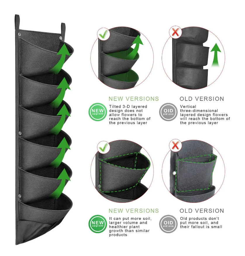 Vertical Hanging Garden Planter Flowerpots -  Ultimate Online Marketplace
